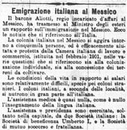 Il Giornale d'Italia sullemigrazione in Messico