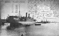 Piroscafo in partenza da Genova