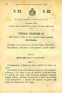 Intestazione della legge del 1901